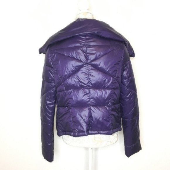 KENNETH COLE ASYMMETRICAL PUFFER JACKET XS Purple - Picture 4 of 6